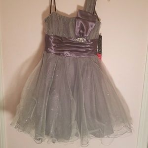 One shoulder homecoming or prom dress